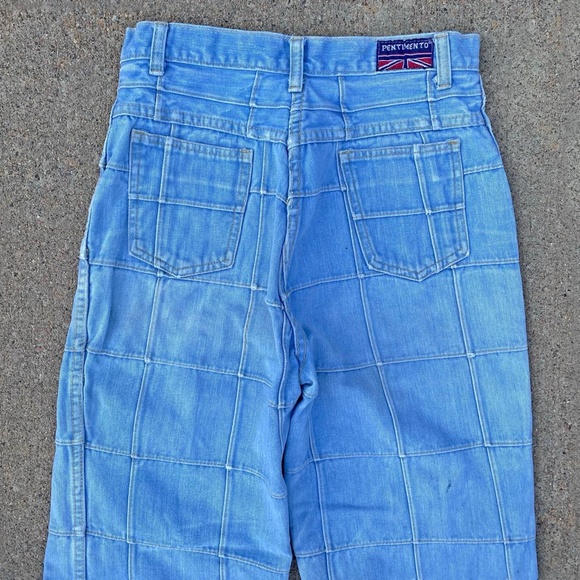 Vintage 1970's Brittania Pentimento Windowpane Bell Bottoms Flares - Picture 4 of 4